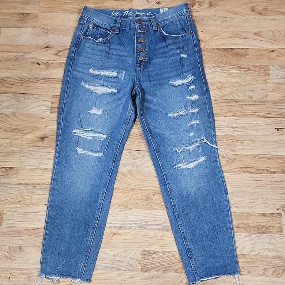 We The Free Women's Regular Distressed High Rise Blue Distressed Jeans Size 27 - Picture 1 of 8